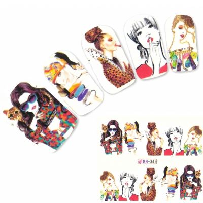 Tattoo Nail Art Modell Mädchen Life Style Aufkleber Nagel Sticker