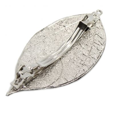 Metal Haarnadel / Haarklammer Blatt in der Farbe Silber - 1