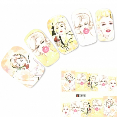 Tattoo Nail Art Marilyn Monroe Aufkleber Nagel Sticker