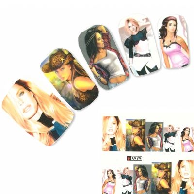 Tattoo Nail Art Modell Glamour Aufkleber Nagel Sticker