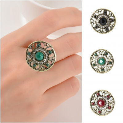 Edelstahl Ring Strass One Size