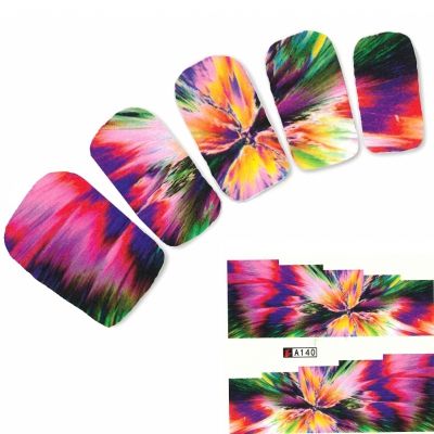 Tattoo Nail Art bunte Farbstriche Aufkleber Nagel Sticker