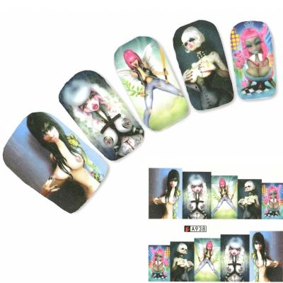 Tattoo Nail Erotik Karikatur Aufkleber Nagel Sticker