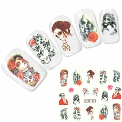 Tattoo Nail Art La Catrina Day of the Dead Dia de Muertos