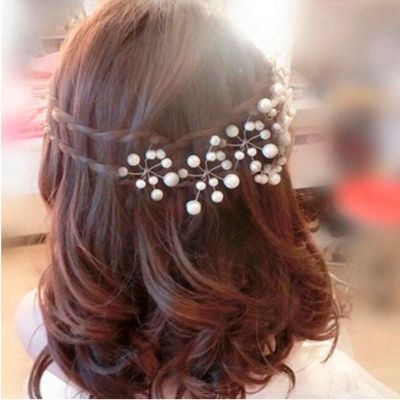 3 x Haarnadel mit Perle Hairpin Weiß - 1