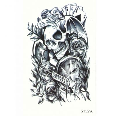 Temporäres Tattoo Totenkopf Skull Fledermaus