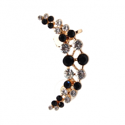 Ear Cuff Strass in Schwarz Ohrstecker Ohrring