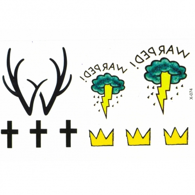 Temporäres Tattoo Gewitter Krone Körperkunst