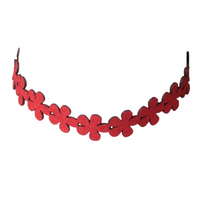 Choker Kropfband mit Blüten Design Rot - 1
