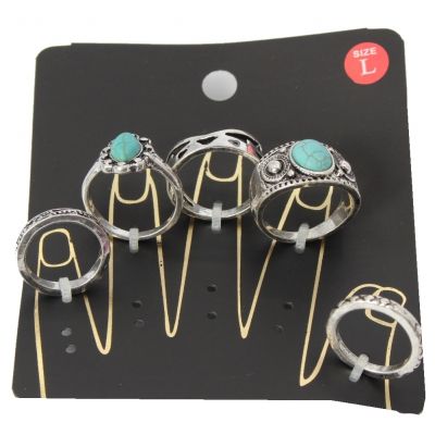 Ringe 5 er Set Midi Fingerspitzenring S - S