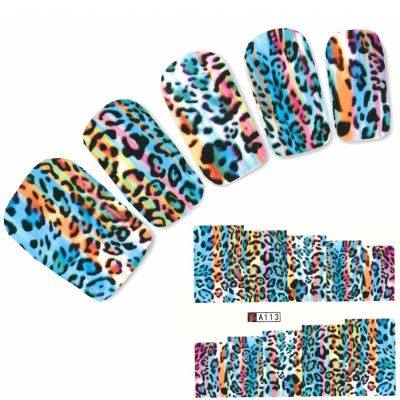 Tattoo Nail Art Tigermuster bunt Afrika Wildnis Nagel Sticker