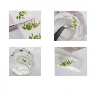 Tattoo Nail Fantasie Blumen auf Ethno Muster Nagel Sticker - 1