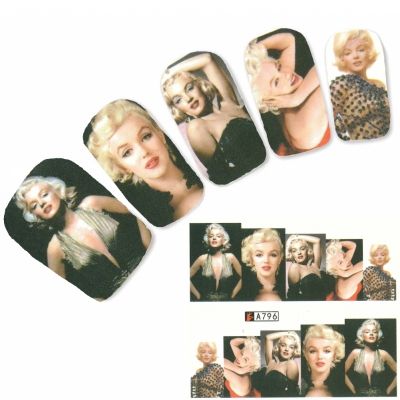 Tattoo Nail Art Marilyn Monroe Nagel Sticker