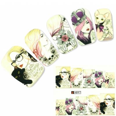 Tattoo Nail Art Modell Glamour Teenager Nagel Sticker