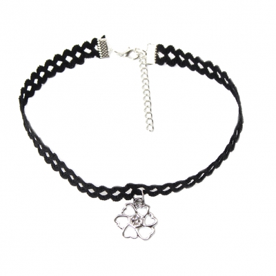 Gothic Choker Kropfband mit Straß Love Anhänger - 2