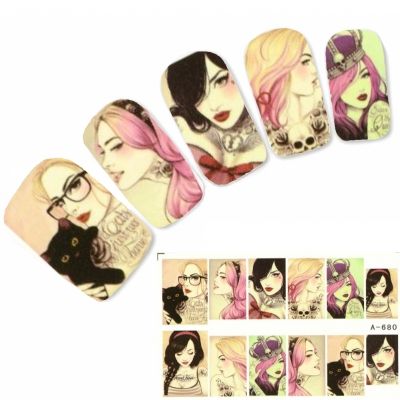Tattoo Nail Art Modell Glamour Teenager Nagel Sticker