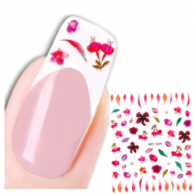 3D Nagel Sticker Nail Art Blätter Blüten Aufkleber