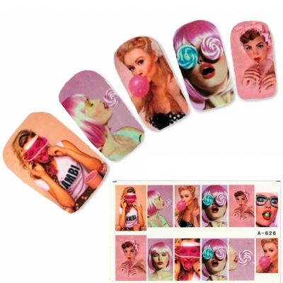 Tattoo Nail Giant Lollipop Teen Nagel Sticker