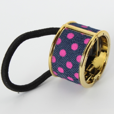 Haarring in Blau Pink gepunktet - Pink gepunktet