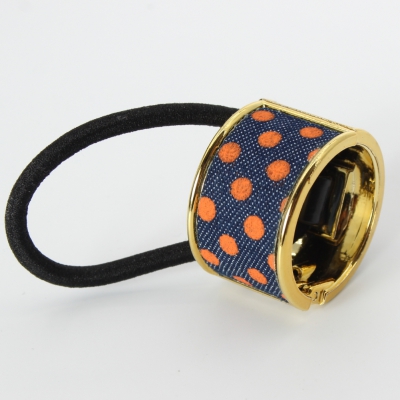 Haarring in Blau Orange gepunktet - Orange gepunktet