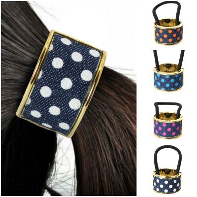 Haarring in Blau Orange gepunktet - 2