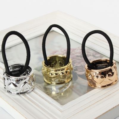 Haarring mit Herzen in der Farbe Bronze - 1