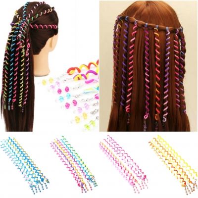 6 Haar Spiralen Bunt mit Strass Modell 4 - 1