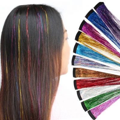 Clip Extensions Glitzer Lametta in der Farbe Rot - 1