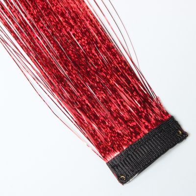 Clip Extensions Glitzer Lametta in der Farbe Rot - 2