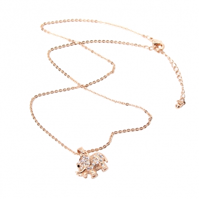 Halskette mit Elefant Anhänger Kette Strass