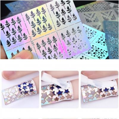 Nail Art Nagelfolie Nagel Schablone Sticker Holow Modell 6 - 1