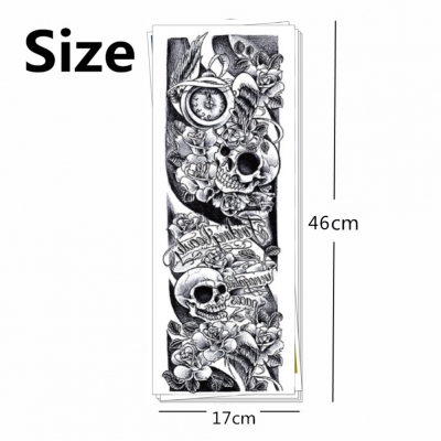 Temporäres Tattoo Totenkopf Rose Tätowierung Design - 2