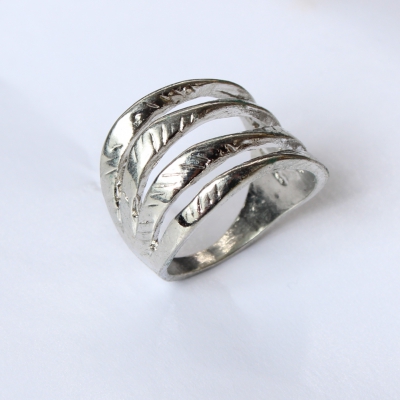 Edelstahl Ring Silber - 3