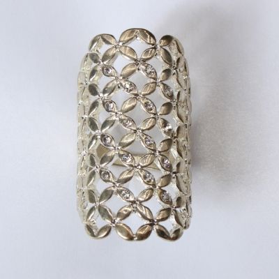 Edelstahl Ring Gr. 54 = 17,2 mm Silber mit Straï¿½ - 4