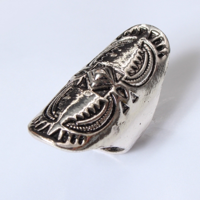 Edelstahl Ring Gr. 57 = 18,1 mm Silber mit Ornamenten - 2