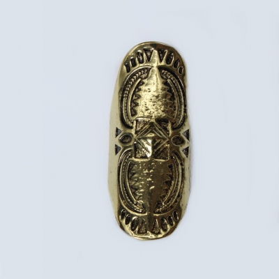 Edelstahl Ring Gr. 59 = 18,8 mm Gold mit Ornamenten - 3