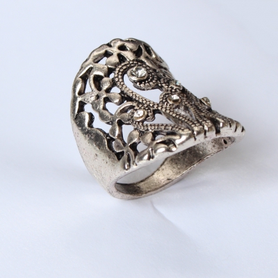 Edelstahl Ring Gr. 56 = 17,8 mm Silber Strass - 3