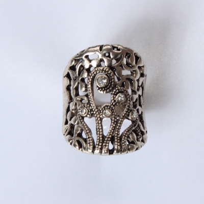 Edelstahl Ring Gr. 56 = 17,8 mm Silber Strass - 4