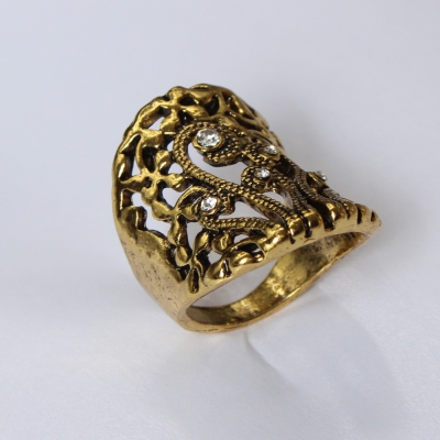 Edelstahl Ring Gr. 56 = 17,8 mm Gold Strass - 3