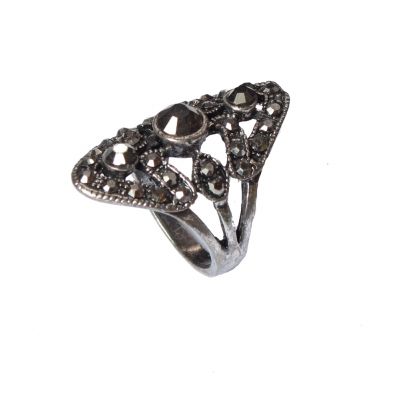 Edelstahl Ring mit Strass Gr. 54 = 17,2 mm Silber - 3
