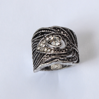 Edelstahl Ring Strass Herz Gr. 53 = 16,8 mm Silber - 3