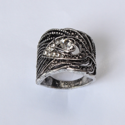 Edelstahl Ring Strass Herz Gr. 57 = 18,1 mm Silber - 2