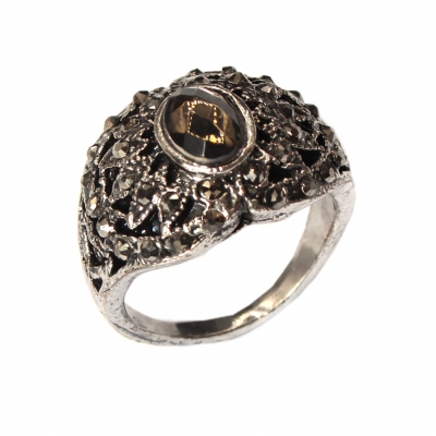 Edelstahl Ring mit Strass Gr. 60 = 19,1 mm Silber