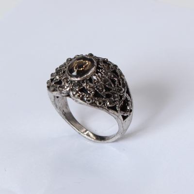 Edelstahl Ring mit Strass Gr. 60 = 19,1 mm Silber - 1
