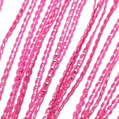 Fadenvorhang mit Lurex veredelt Raumteiler Glitzer Türvorhang Gardine Pink - Pink