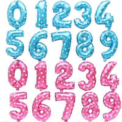 Zahl Luftballon XL 75CM Nummer Folienballon Blau 0 - 1