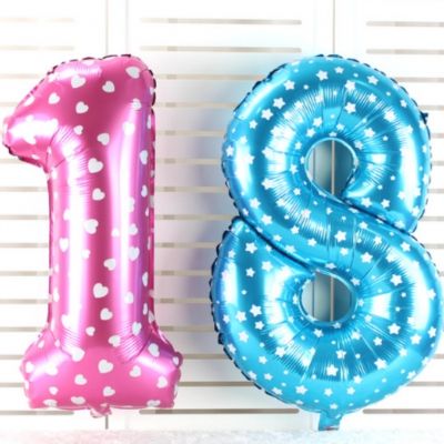 Zahl Luftballon XL 75CM Nummer Folienballon Blau 7 - 1