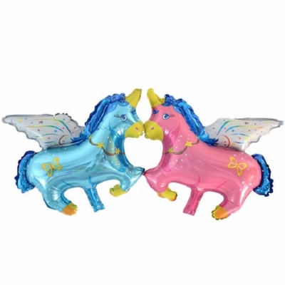 Einhorn Folienballon 35 x 40 CM Luftballon Blau - 1