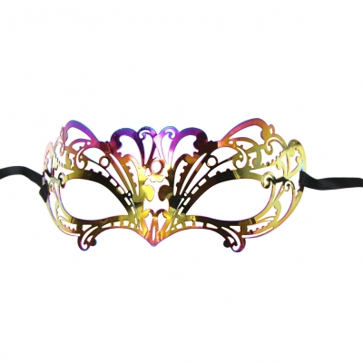 Venezianische Metall Augenmaske Gold Lila schimmernd