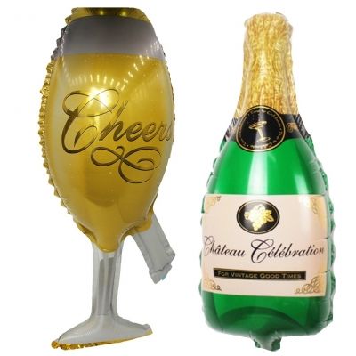 Sekt Glas Folienballon 44 x 20 CM Luftballon - 1